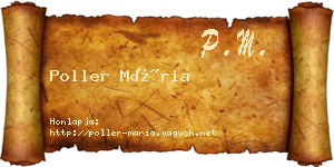 Poller Mária névjegykártya