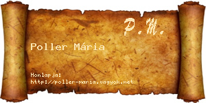 Poller Mária névjegykártya